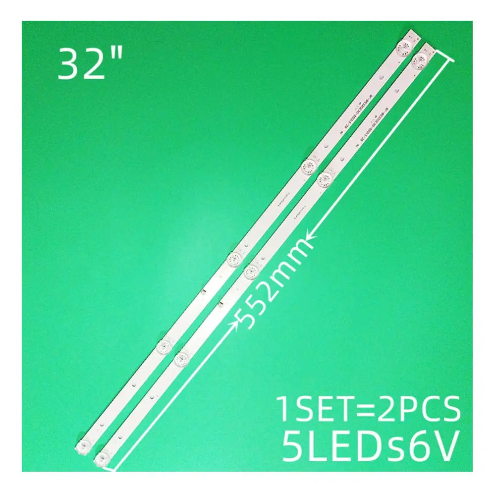 1set=2pcs 6v 5leds 552mm fit 32