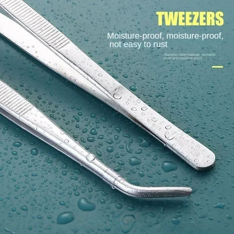 

Long Non-slip Feeding Tweezers Tweezers Medical Clip Aquarium Steel Multifuctional Tools Forceps Tongs Pet Elbow Stainless