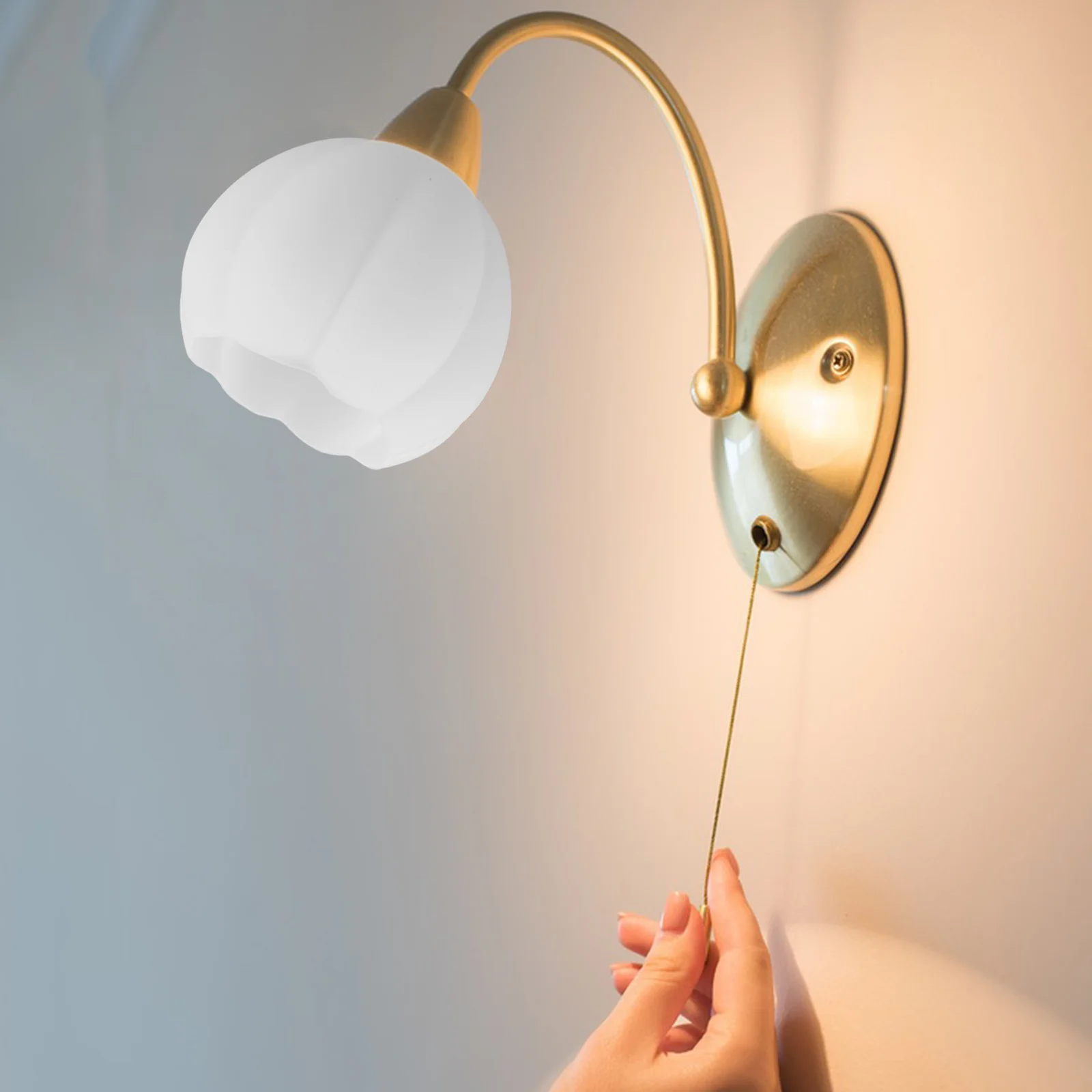 

Glass Pumpkin Lampshade Replacement Vintage Milk Glass Pendant Light Shade for Bedroom Living Room Halloween Autumn Decor Easy