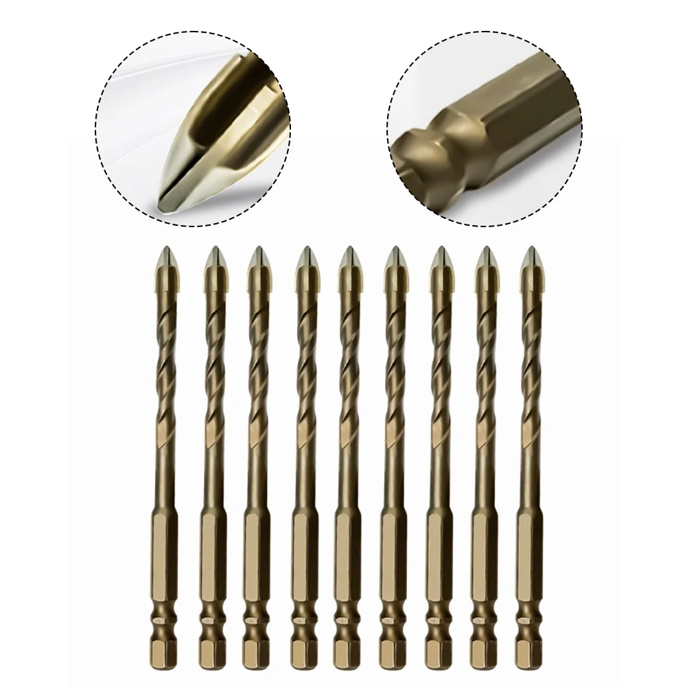 

4pcs Diamond Brazed Core Dry Drill For Tiles Marble Granite Cutter Hexagonal Eccentric Drill Hand Tools Parts