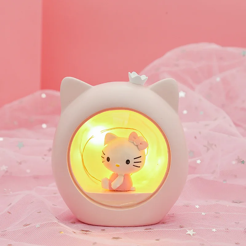 Sanrio Hello Kitty Lampu Led Kuromi My Melody Cinnamoroll Lampu Kartun Lucu Hadiah Ulang Tahun Dekorasi Kamar Anak-anak Lampu Malam