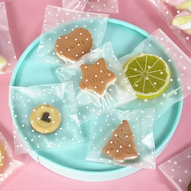 كيس مزموم أكياس الهدايا لتعبئة المنتجات حفلة عيد الميلاد التعبئة والتغليف متجمد 100 قطعة بالجملة البولكا نقطة الحدث لوازم احتفالية