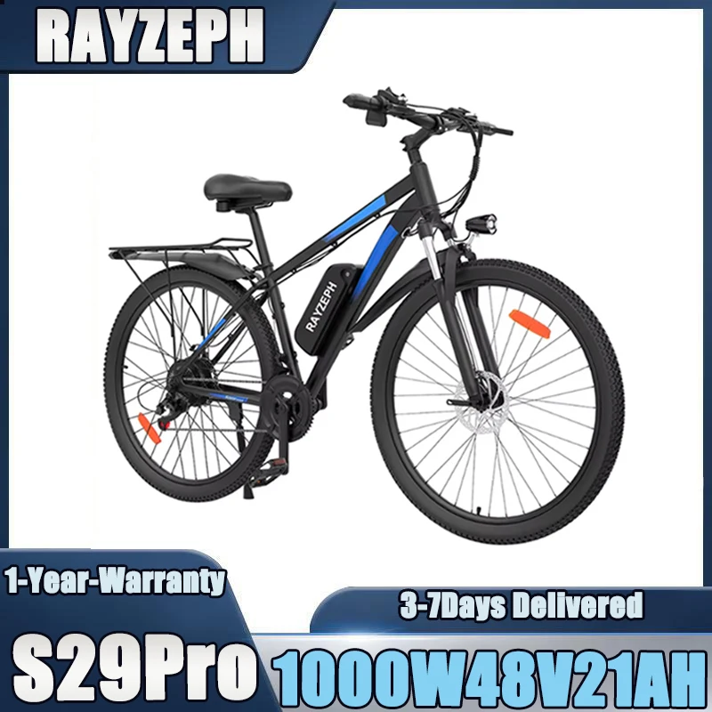 S29pro E-Bike 1000W Motor 48V21AH Akku 29-Zoll-Reifen Elektrofahrrad 21-Gang Doppelte Seilzugbremse City-Pendler-Elektrofahrrad