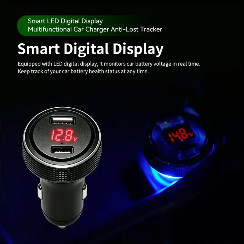Car Anti-Loss And Location Tracker Ambient Light Findmy Findhub Digital Car 12V
