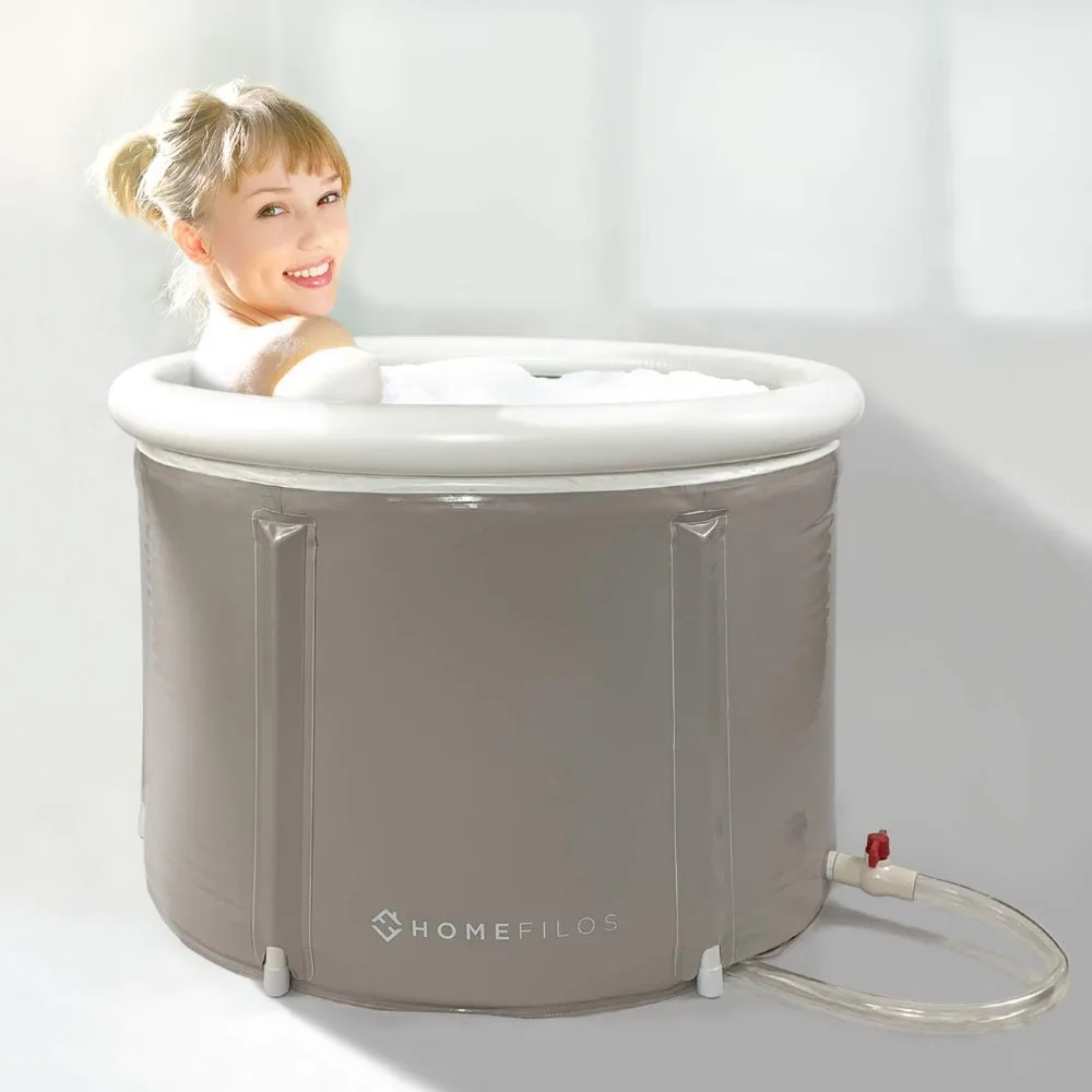 

ice Bath and Cold Plunge for Athletes, Inflatable Adult Size Japanese Soaking Hot Tub for Shower Stall