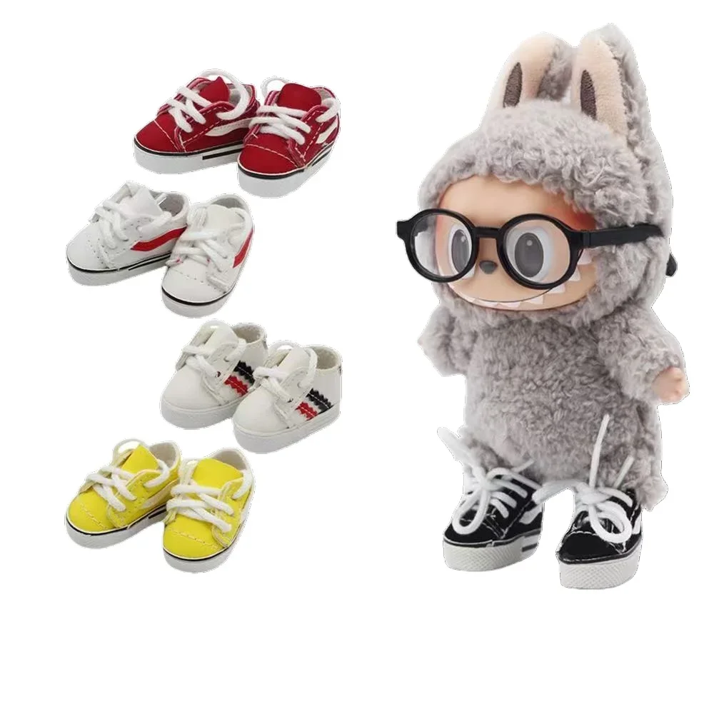 

4x1.8cm LeatherShoes for 17cm Labubus Cotton Doll Toy Clothing Accessories