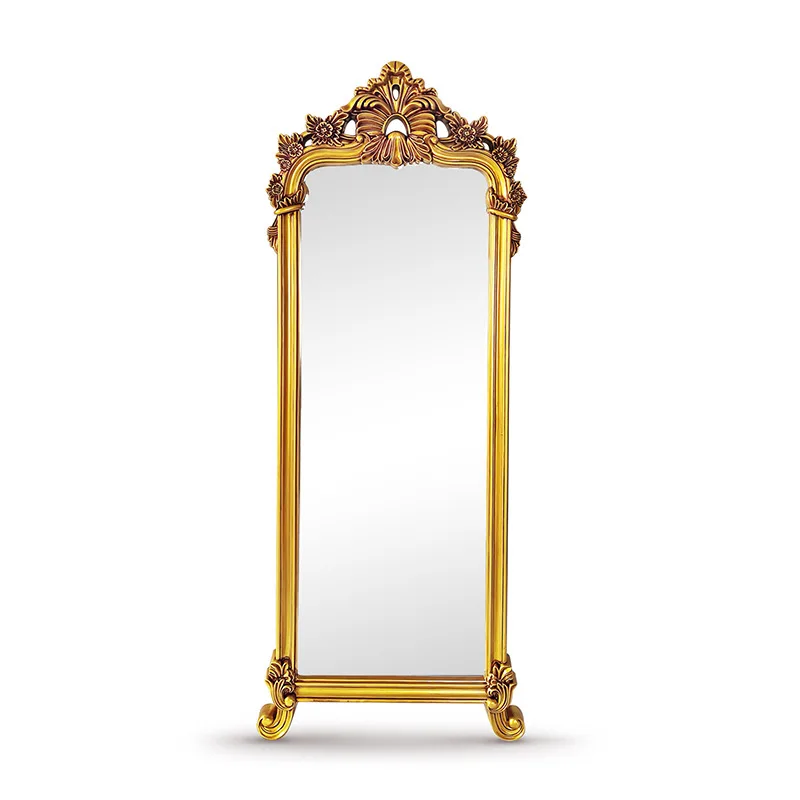 

European style carved full length mirror Home retro fitting mirror Clothing store