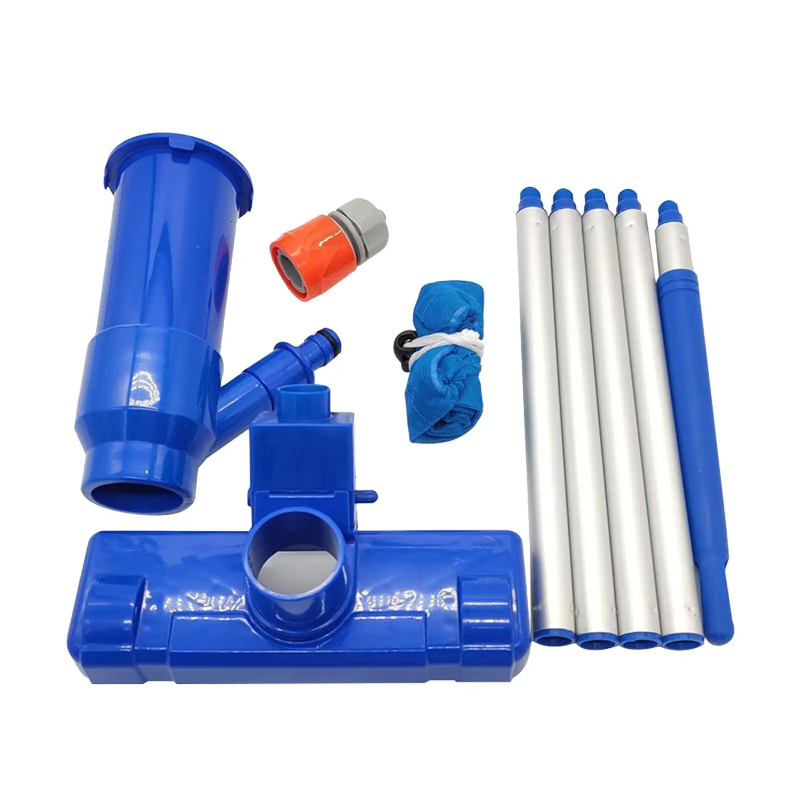 Pool Cleaner Set Detachable Aluminum Poles Swimming Pool Vacuum Head Kit Cleaning Equipment for Garden Pools Spa Ponds
