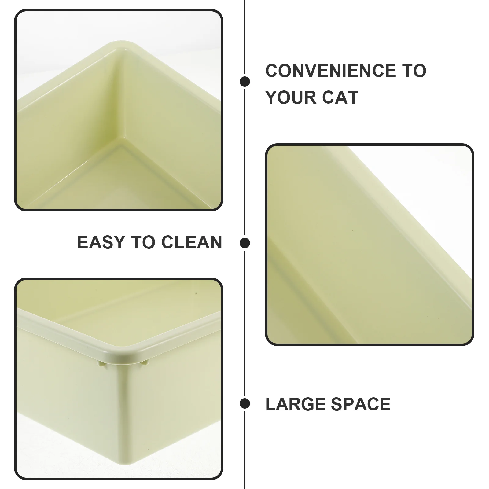 

1Set Sturdy Cat Litter Box Large Capacity Easy to Clean with Scoop Ideal for Small Animals and Kittens Cat Litter Box