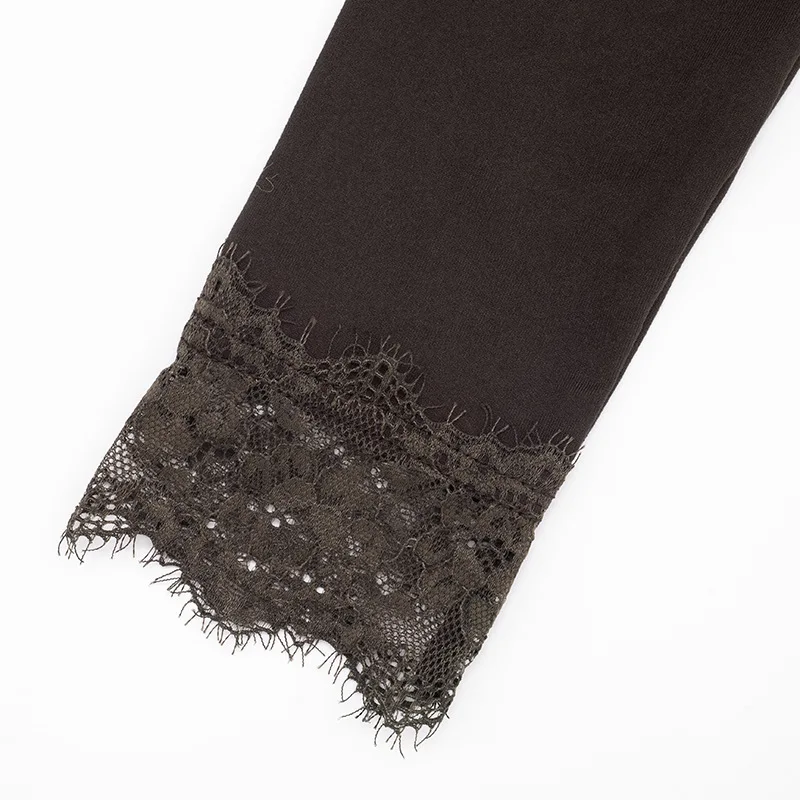 Wimpernspitzen-V-Ausschnitt Langarm-Shirts für Damen, Weiche Dehnbare Mesh Slim-Fit Basis-Oberteile, Herbst Tägliche Büro-Layering-Bluse – Detail 13