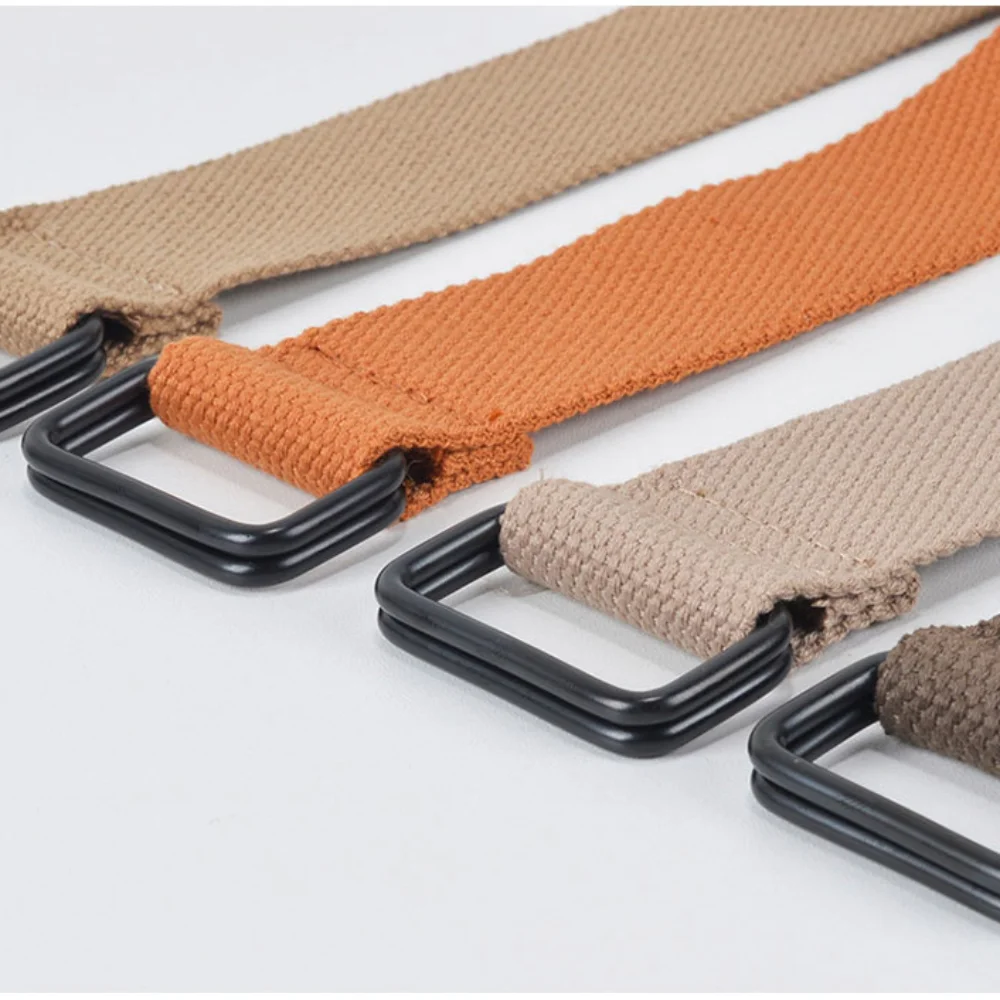 Double Ring Buckle Canvas Belt Casual Cloth Fabric Free Punch Buckle Belt Cotton Canvas Best Canvas Belts Men\'s