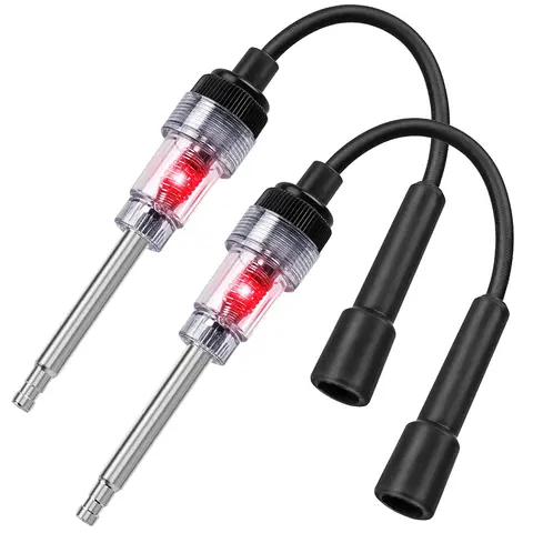 ¡Prueba de bujías de coche de 2 piezas, kit de solución de problemas de encendido en línea, herramienta de diagnóstico y prueba de encendido del motor!