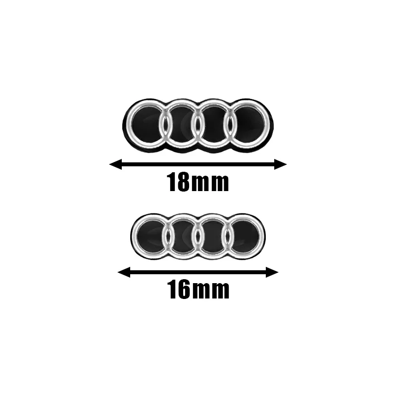 16/18mm Car Remote Key Sticker Aluminum Emblem Decoration Decal For Audi A1 A2 A3 A4 A5 A6 A7 A8 Q2 Q3 Q4 Q5 Q6 Q7 Q8 RS3 RS7 TT