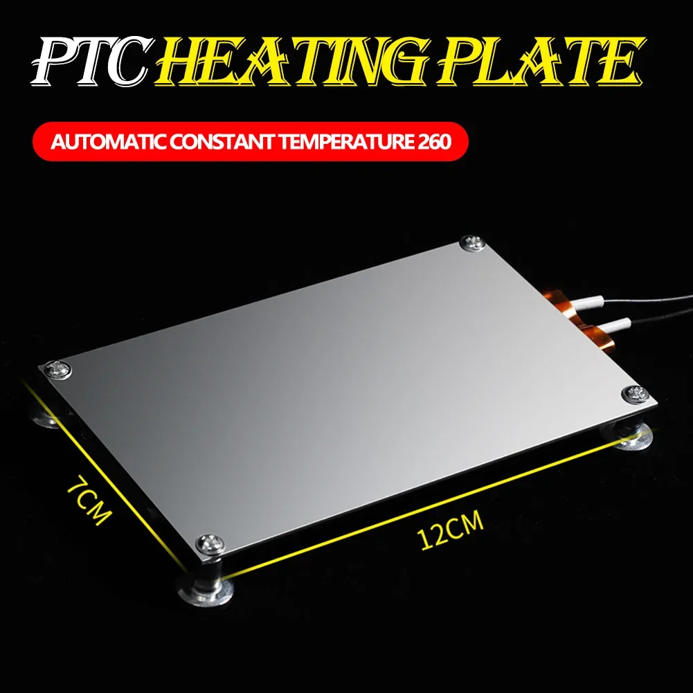 12*7cm/4.72*2.75 Inches PTC Heating Plate Board Soldering Chip Station Weld Aluminum Automatic 260° LED Remover