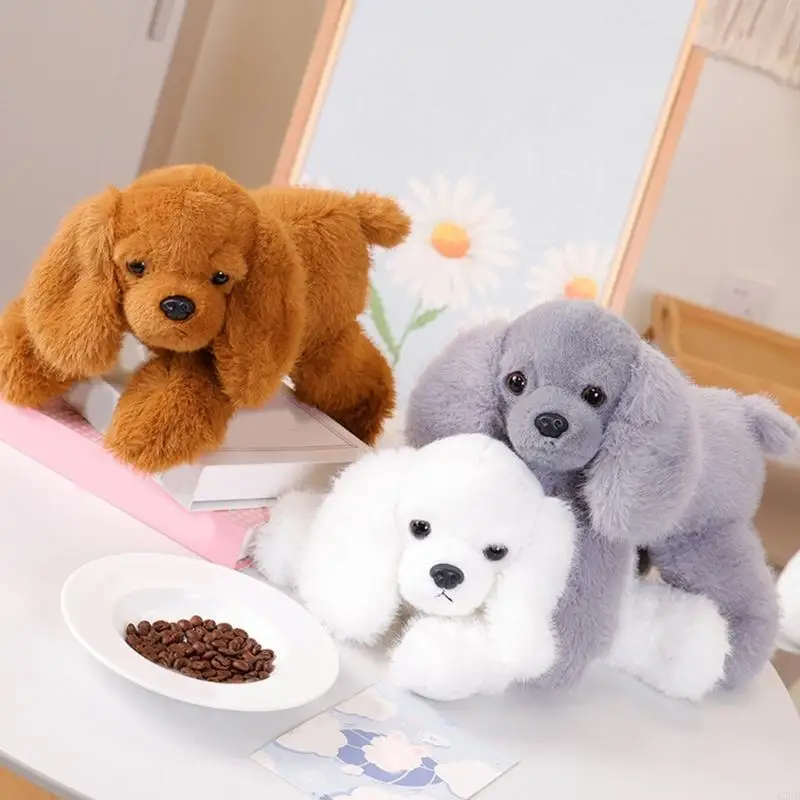 

Realistic Life Like Dog Plush Stuffed Animal Toy 30cm Companion Friend for Children Room Decoration Travel Comfort A2UB