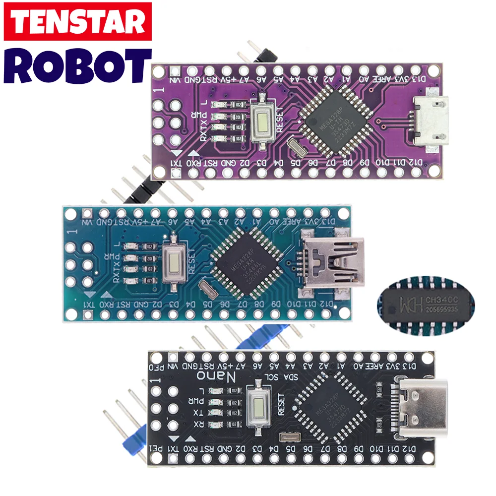 Nano 3.0 Controller con il vecchio Bootloader Mini Type-C Micro USB compatibile per Arduino nano CH340 Driver 16Mhz ATMEGA328P/168P