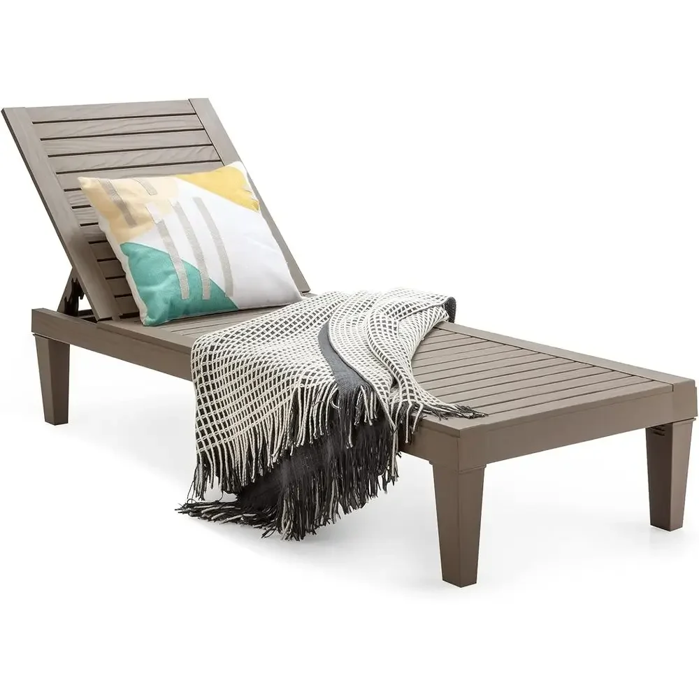 

Adjustable Outdoor Sun Lounge Chair, 5-Position Backrest, Lightweight, Weather-Resistant, Ideal for Pool, Patio, Beach, Balcony