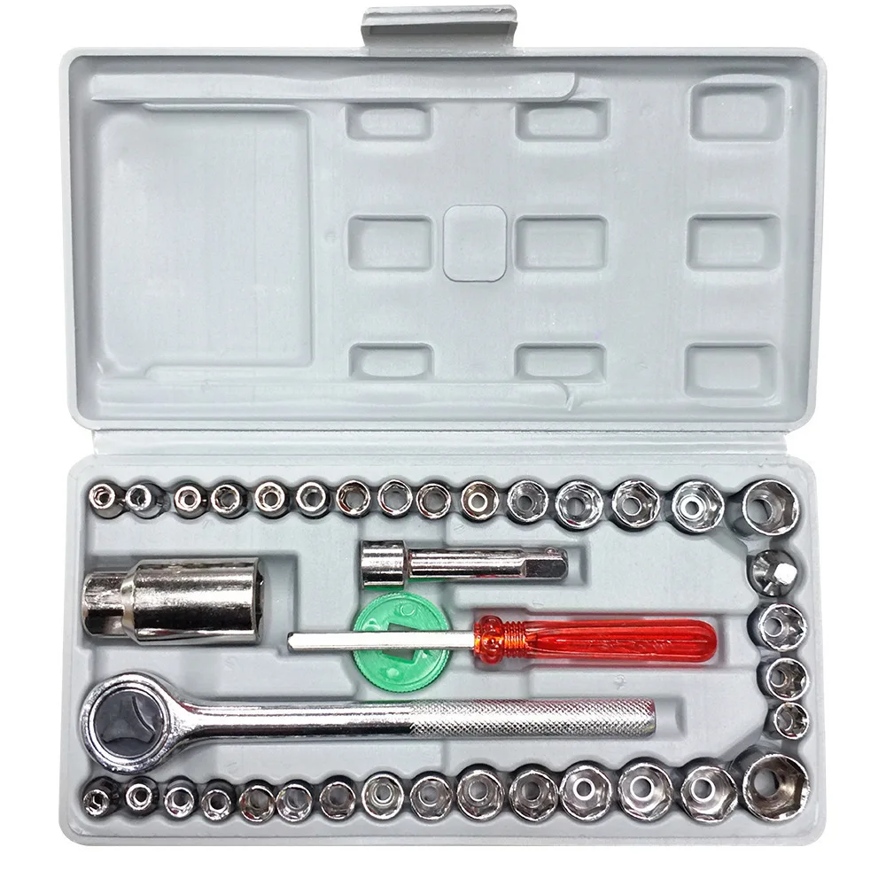 40Pcs Socket Wrench Set Auto & Home Repair Hand Tool Kit