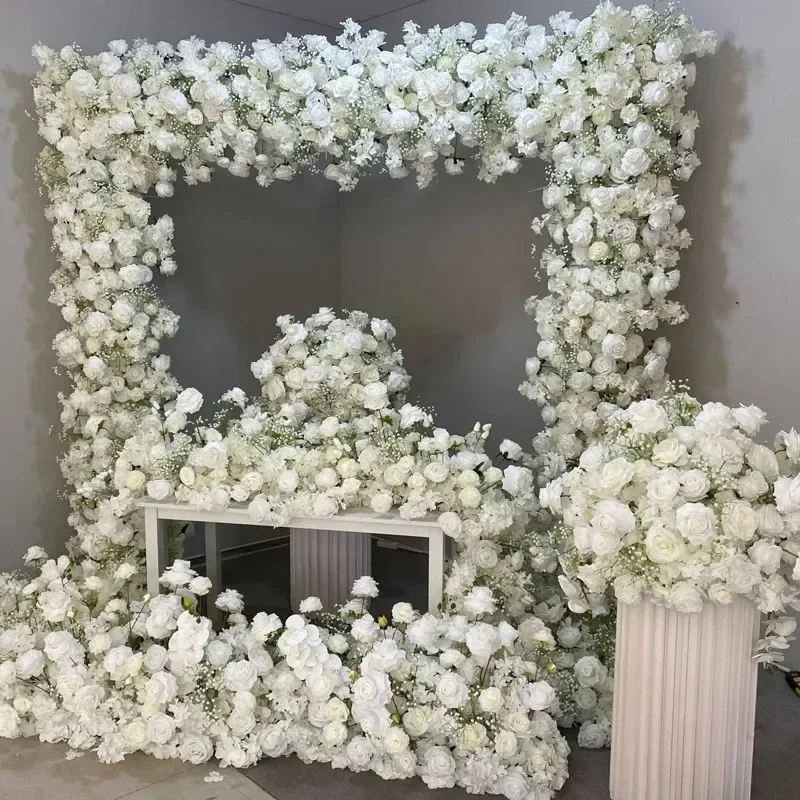 

200x40 см искусственное звездное небо уличное свадебное украшение цветок стены квадратная арка рог рамка украшение шелковый цветок