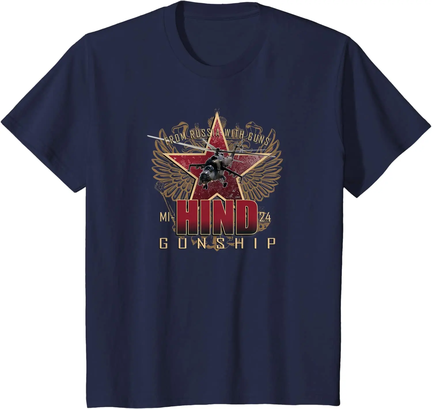 MI-24 Hind Soviet Russia Army Helicopter Gunship T-Shirt. Premium Cotton Short Sleeve O-Neck Mens T Shirt New S-3XL