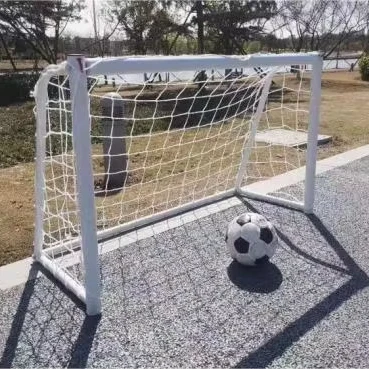 Set Gawang Sepak Bola Luar Ruangan untuk Empat Orang Set Gawang Sepak Bola Kecil Set Gawang Sepak Bola Portabel dari Baja untuk Anak-anak