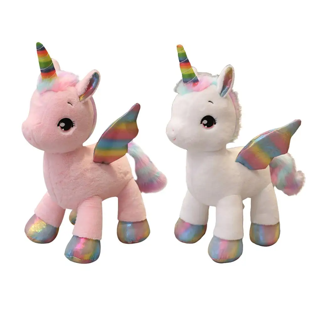 Adorable Rainbow Hair Tail Soft Plush Children Girl Gifts 40cm