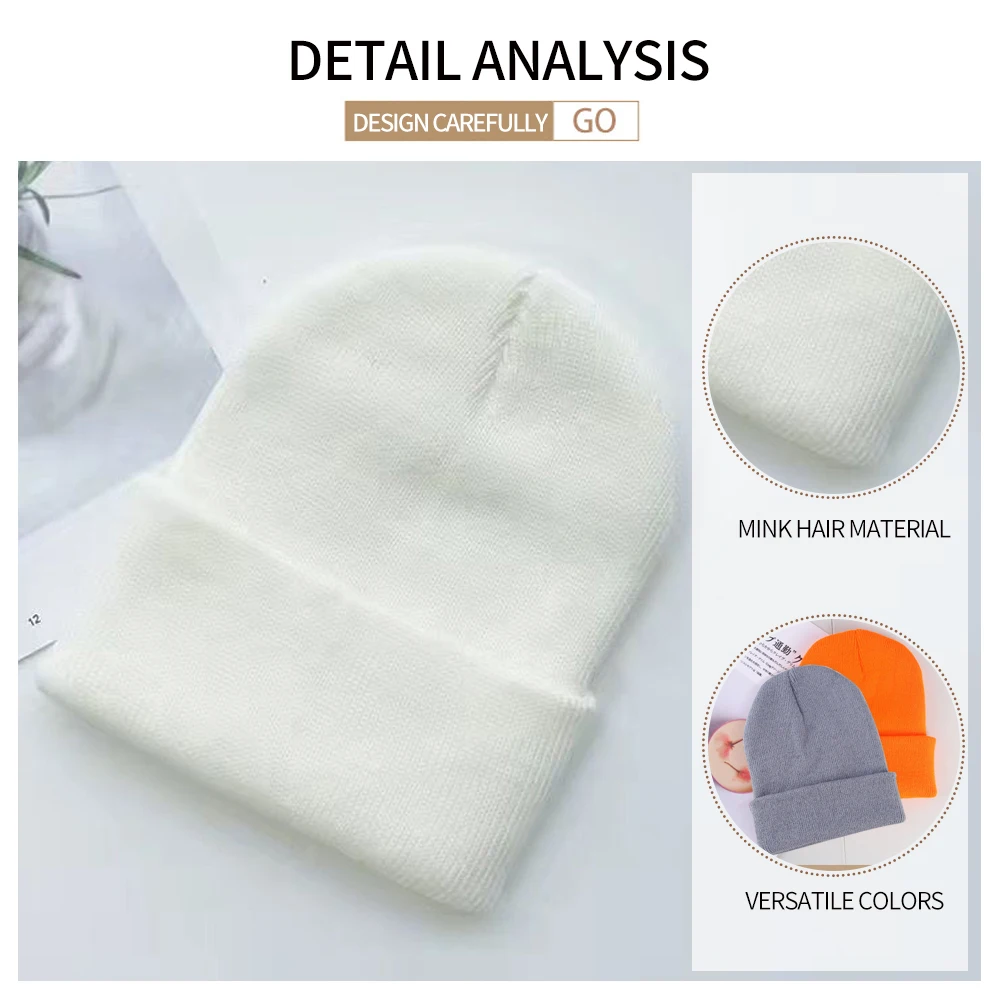 Winter Hats for Unisex New Beanies Knitted Solid Cute Hat Lady Autumn Female Beanie Caps Warmer Bonnet Men Casual Cap Wholesale