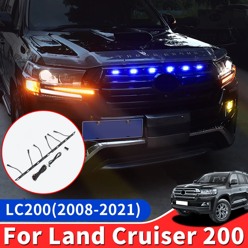 

Желтая и синяя лампа для Toyota Land Cruiser 200 LC200 2021-2008 2020, Внешнее украшение, светодиодная передняя противотуманная фара