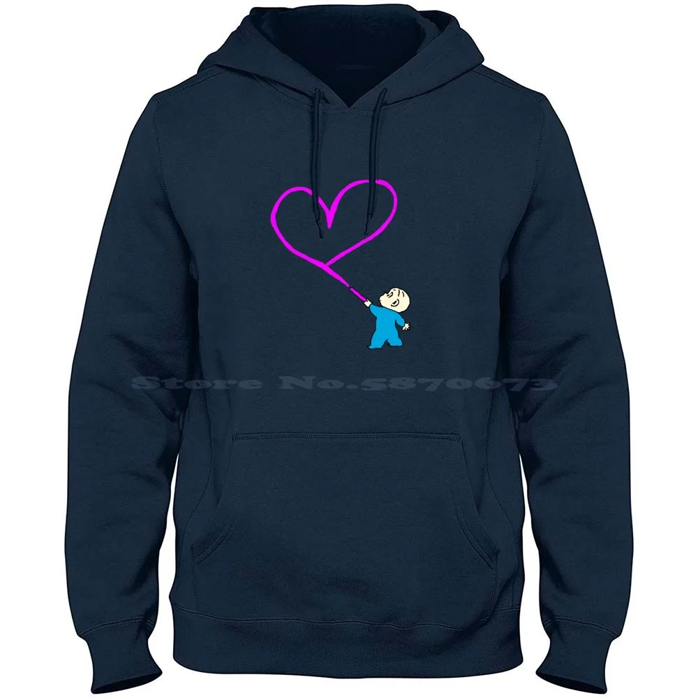 Harold And The Purple Heart 100% Cotton Hoodie T Shirt Harold And The Purple Crayon Doodle Heart Baby Blue Love Literature