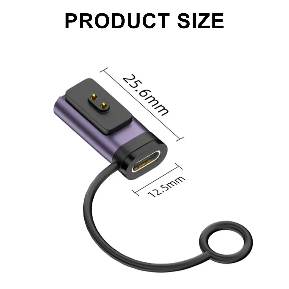 N52 Magnetic Magnetic Charging Adapter 90° Right Angle USB-C Converter for Xiaomi Smart Band 8/9/10/Pro/Redmi Watch 4/5