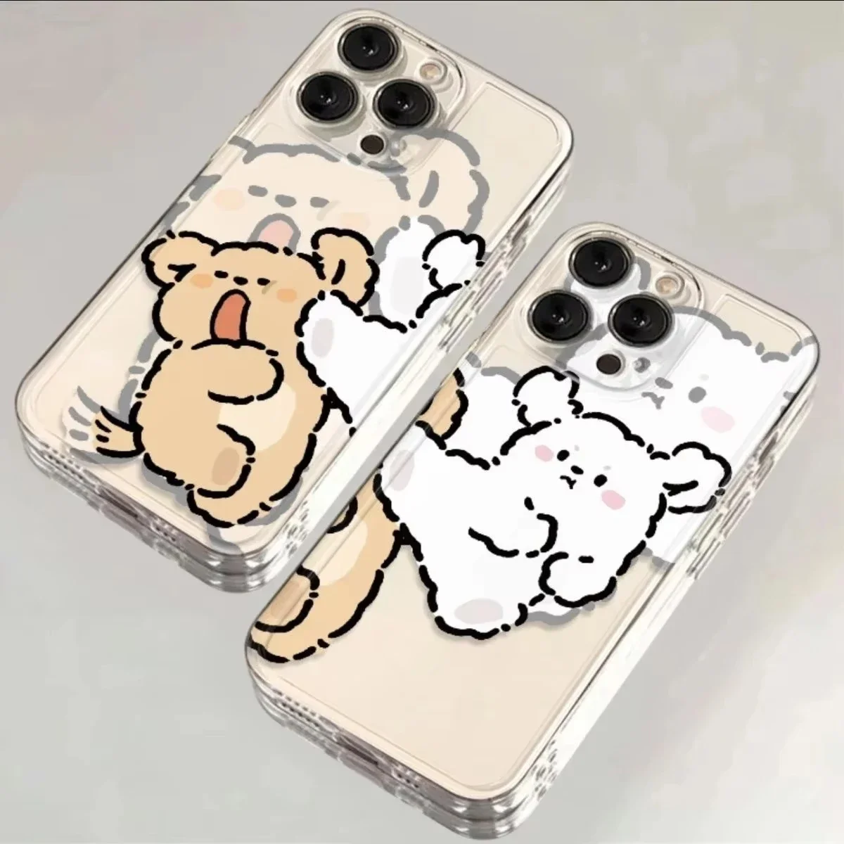 Puppy Maltese Phone Case For Bestie Lovers Couples For iPhone 11 12 13 14 15 16 Pro Max XR X XS Mini  Plus  Clear Case