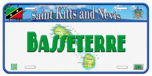 Saint Kitts and Nevis Basseterre Novelty Car Tag License Plate Aluminum