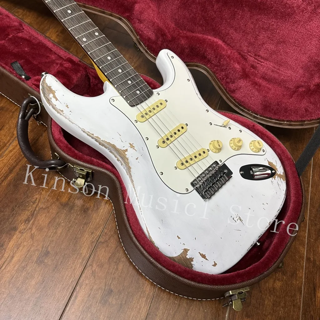 Heavy Relic  White Color Electric guitar ,Alder Body,In Stock