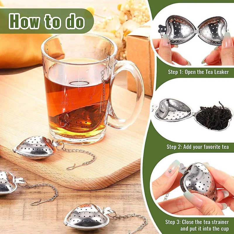 25Pcs Tea Strainer Stainless Steel Tea Ball Infuser Loose,Extended Chain Hook For Seasonings Cup Bottle Party Favors