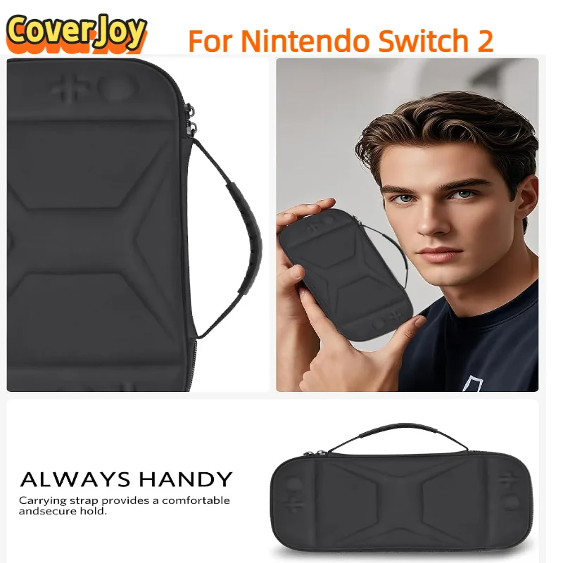 

Жесткий чехол CoverJoy для Nintendo Switch 2, противоударный дорожный защитный органайзер с защитой от царапин, сумка для переноски