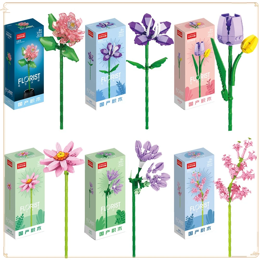 

Creative DIY Simulated Building Block Flower Tulip Hyacinth Puzzle Assembly Toy Home Decoration Parent Child Interactive Toys
