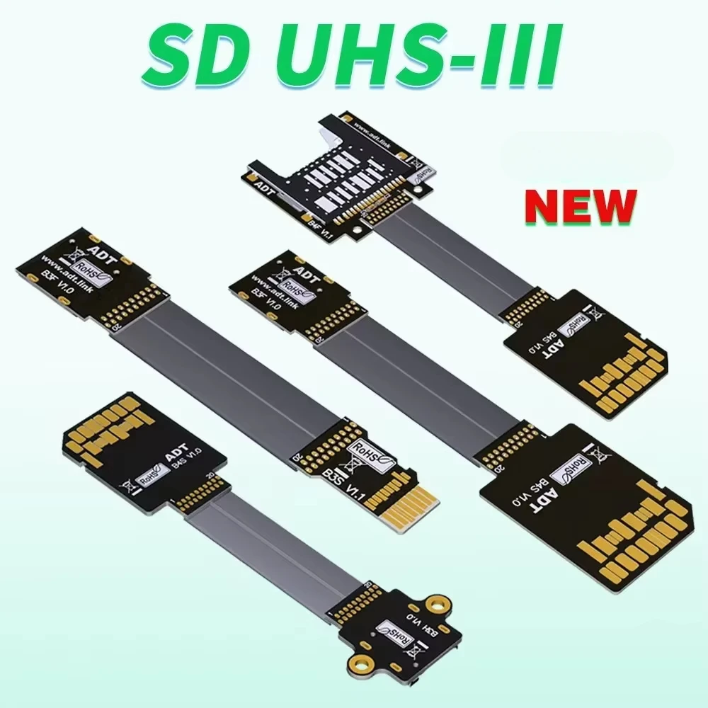 Micro SD TF Memory Card Kit SD Male To SD Female Extension Soft UHS2 UHS-III Flexible Flat Cable FPC Cable Extender 10cm 30cm 1m