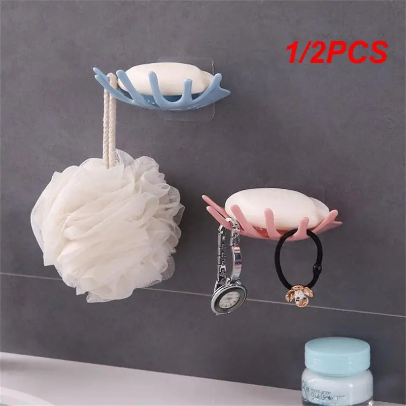 

1/2PCS Storage Box Durable Hanging Fashion Simple Household Storage Rack Soap Box Beautiful Crown Practical Bathroom Safety