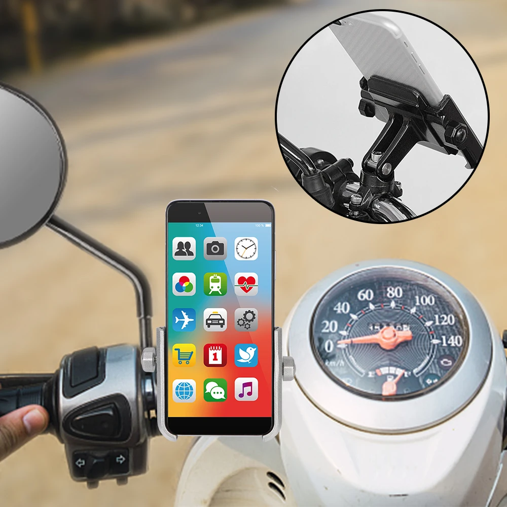 

4-6.6 inch Smart Phone Holder Stand Aluminum Alloy Universal For DVR TPMS GPS Navigation Electric Bicycle Motorcycle Accessories