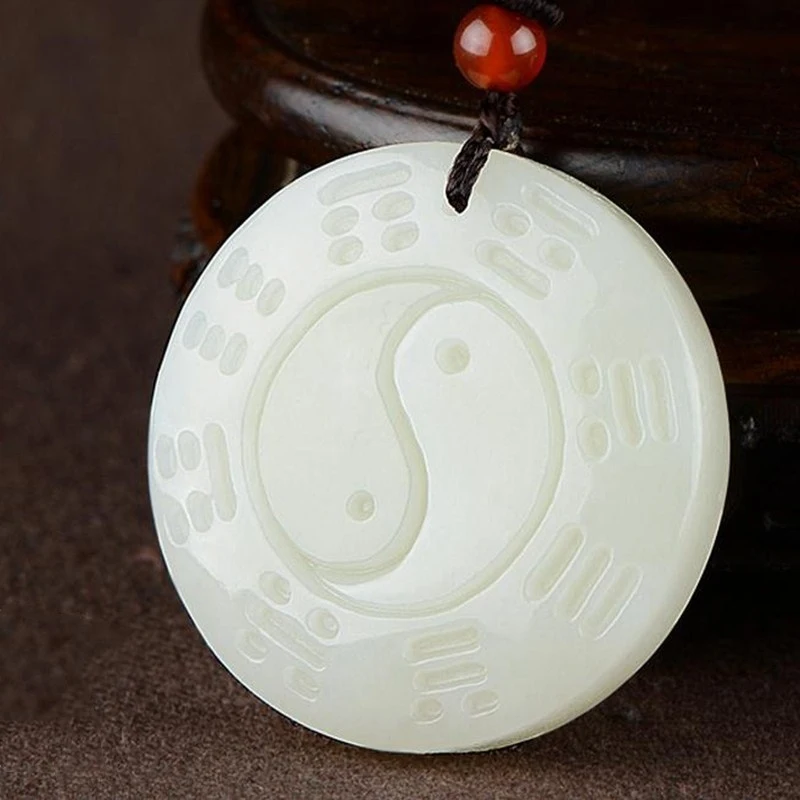 

Белый нефритовый кулон Hotan Tai Chi Bagua для мужчин и женщин