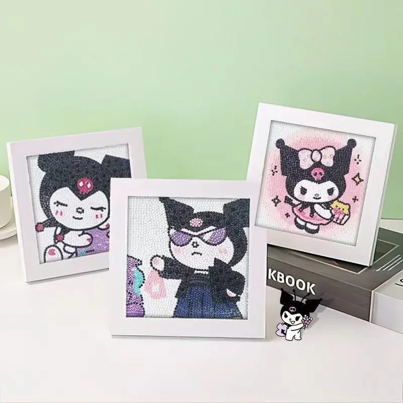 Sanrio Toys 5D Diamond Painting Cartoon Hello Kitty Kuromi Anime DIY Round Diamond Painting Room Decorations Kids Birthday Gifts