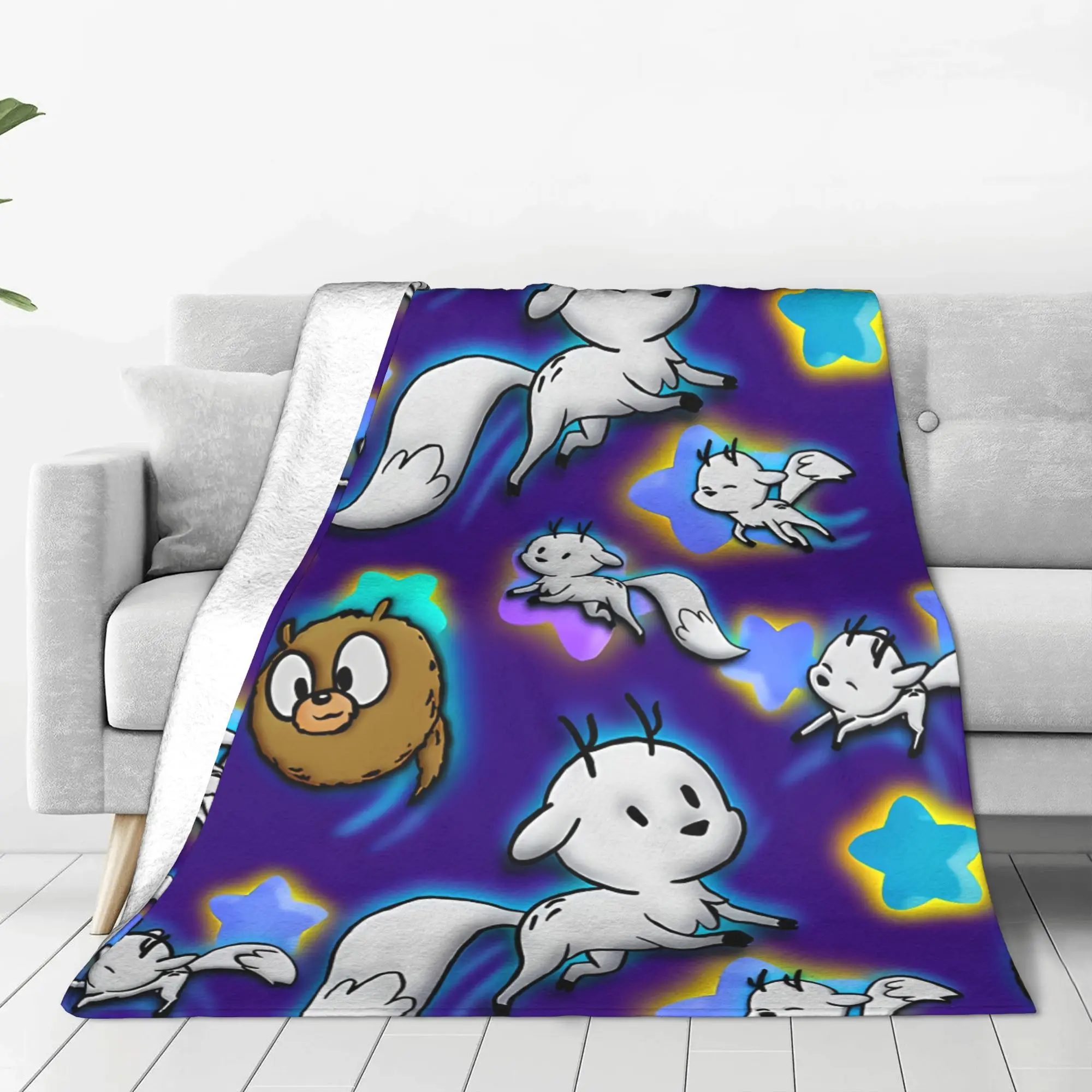 1PC Home Cutecore Dancing Deerfox Hildaa Blanket Super Cosy Plush Home Living Room Sofa Halloween