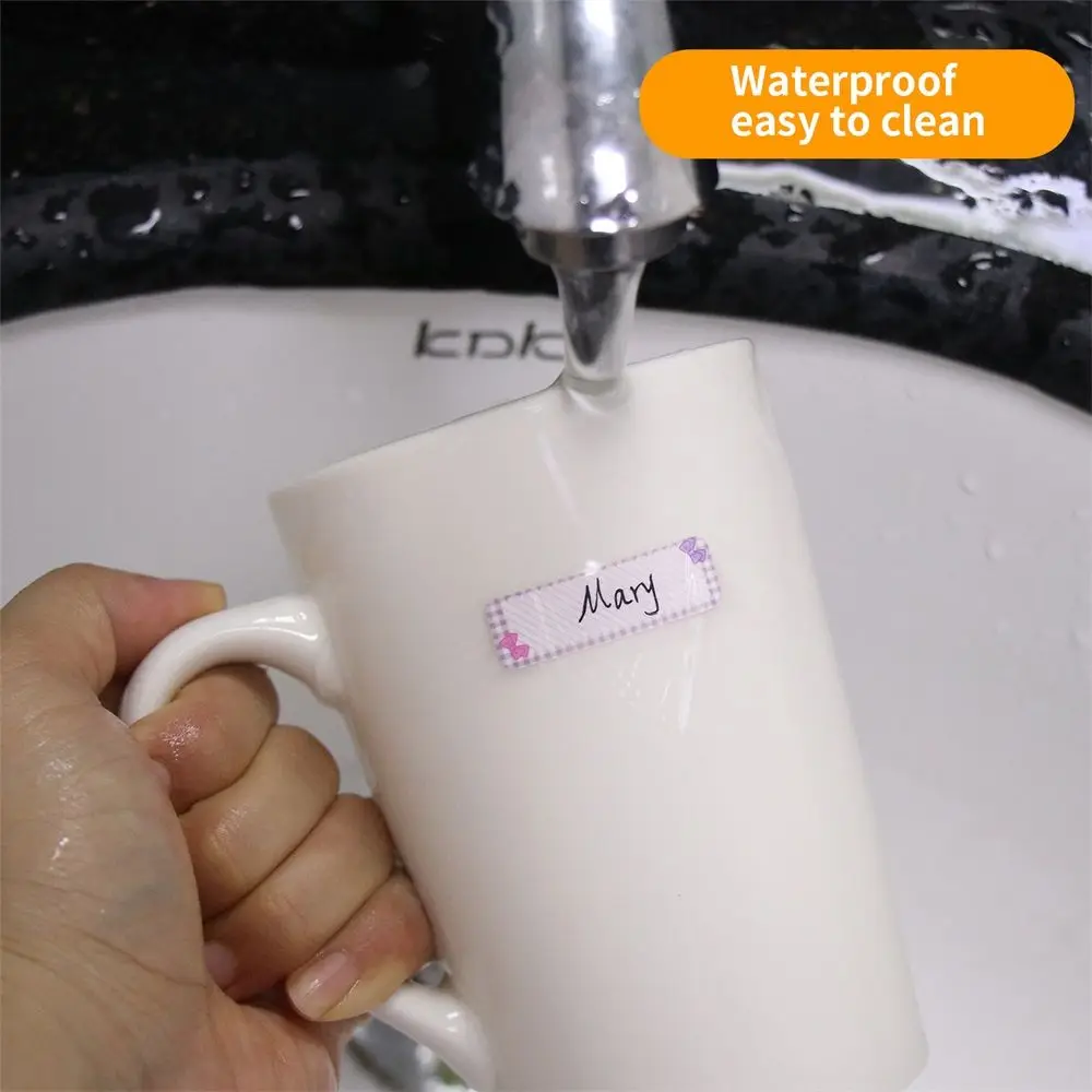140Pcs Waterproof Self-adhesive  Name Stickers Handwritten Cartoon Cute Tag Bottle Label