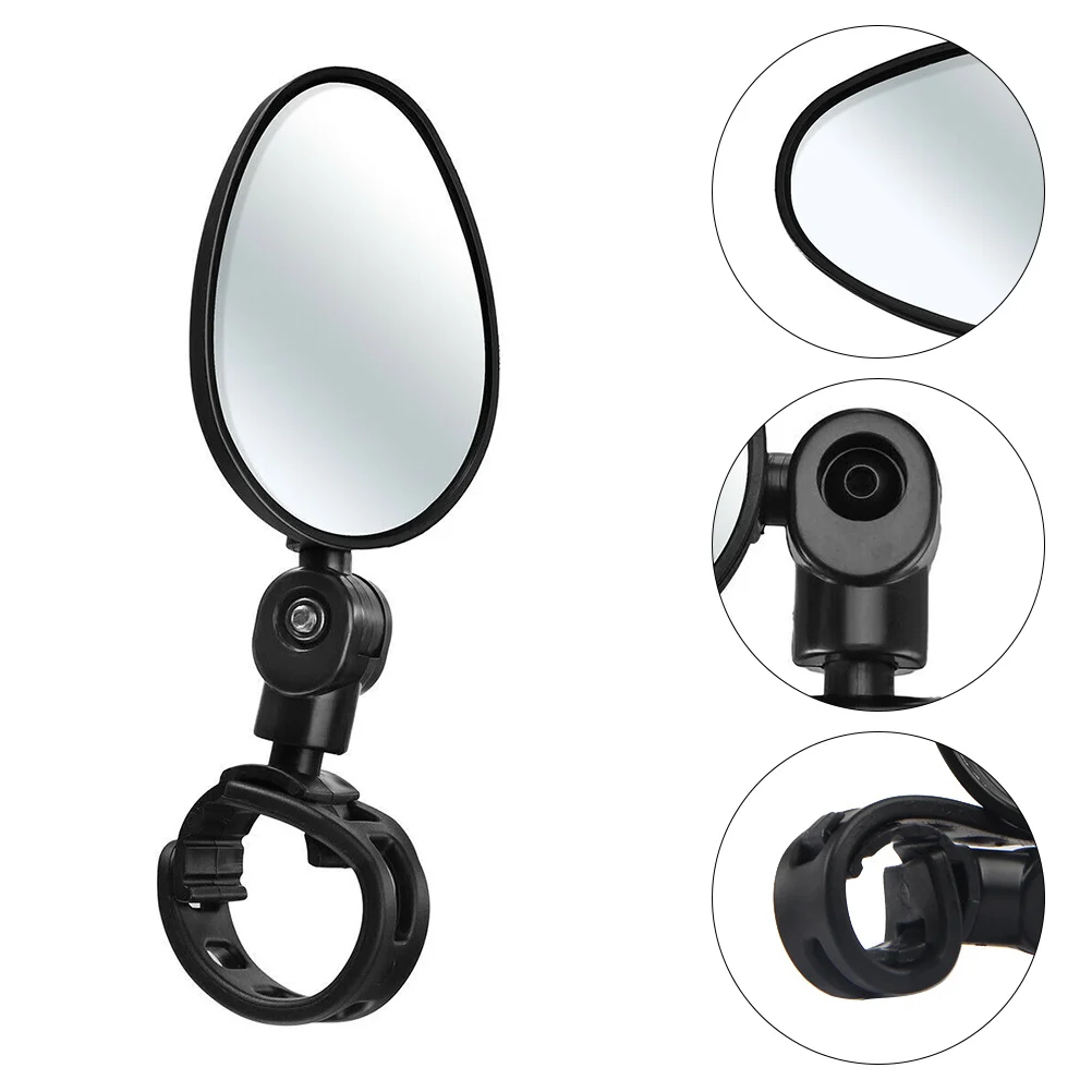 

Rear View Mirrors Reflector Cycling Handlebar Oval Bike Motorbike Adjustable Black for