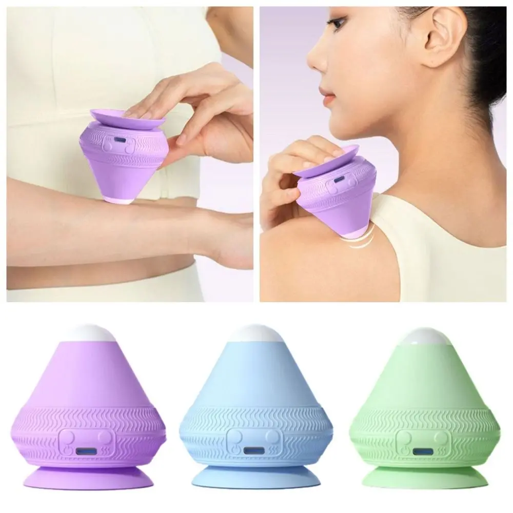 Electric Adsorption Type Massager Ball 2 Adjustable Temperature Vibrate Silicone Massage Cone Relaxation Ergonomic