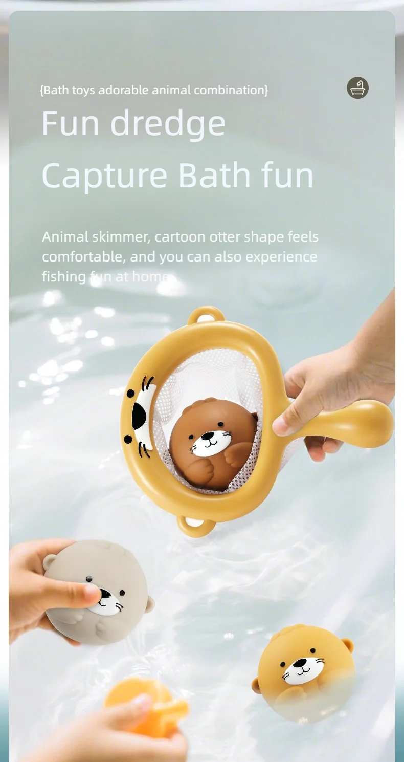 Baby Bad Spielzeug Schwimm Tier Otter Nilpferd Dichtung Kind Badezimmer Dusche Basketballkorb Spiel Kinder Schwimmbad Wasser Spielen Geschenk – Detail 8