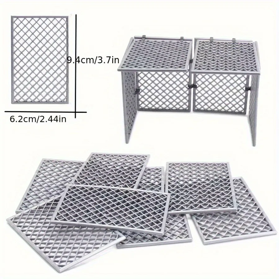 4 pz MOC FAI DA TE WW2 Base Militare Filo Spinato Recinzione Maglia Rete di Isolamento per la Città SWAT Building Blocks Modello Mattoni Set