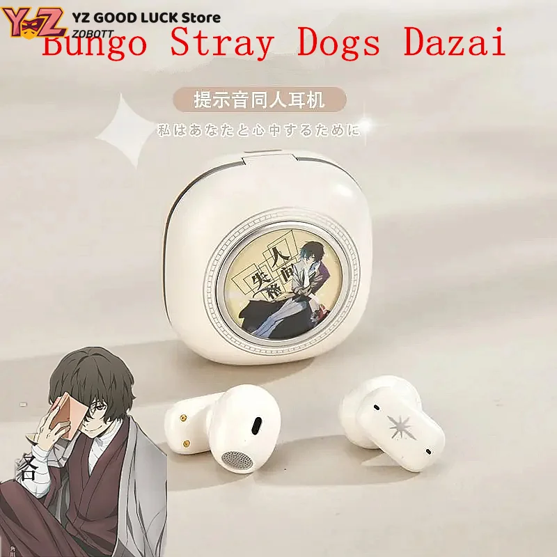 

New Bungo Stray Dogs Dazai Osamu Anime Cosplay with Hints Voice Android General Ear Clip Type Wireless Bluetooth Earphones Gift