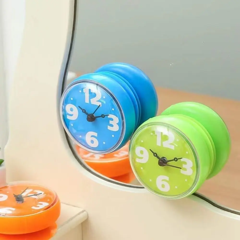 Portable Round Shower Clock Waterproof Ant-ifog Wall Clock with Suction Cup Alarm Clock Bathroom&Kitchen