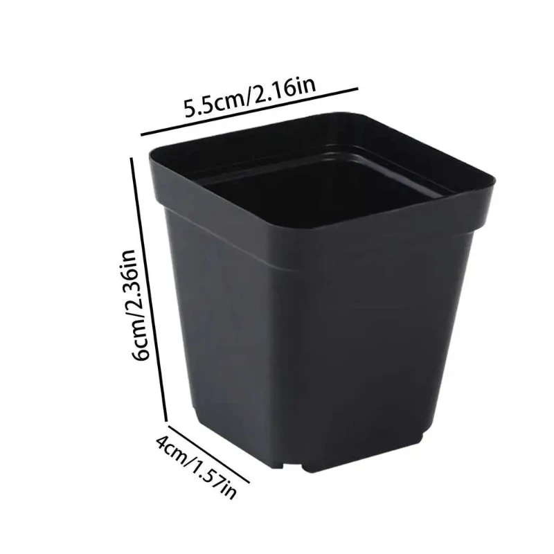 Seedling Pots 50Pcs Square Plant Seeding- Planting Cup Plastic Deep Nursery Tree Pot Flower Plant Container Pot Garden Grow view 6